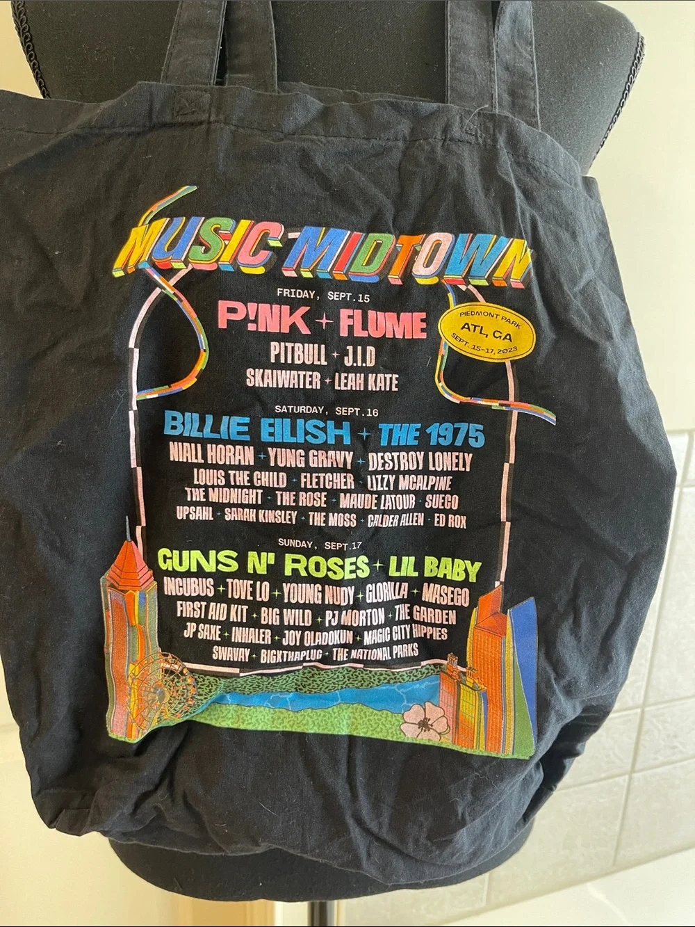 2023 Music Midtown Black Tote Bag